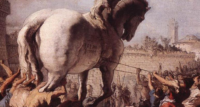 Detail from The Procession of the Trojan Horse in Troy by Domenico Tiepolo (1773)